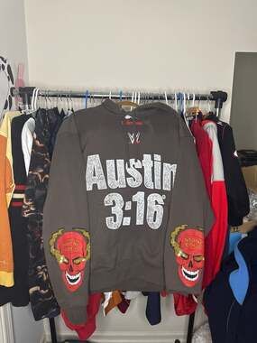 Civil Regime x WWE Stone Cold Steve Austin 3:16 Skull Brown Hoodie XL